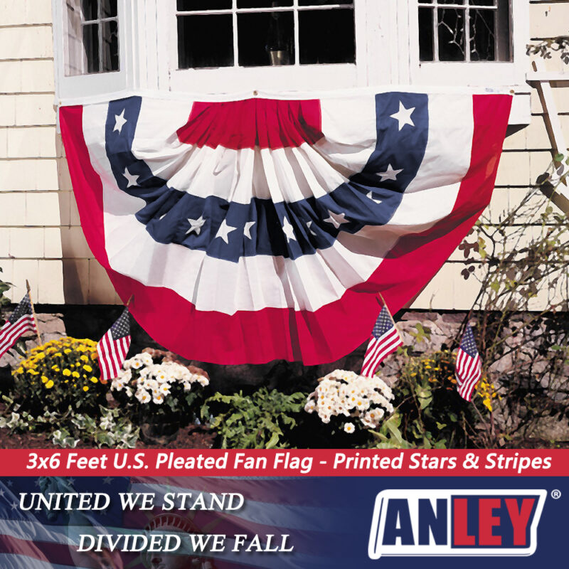 US Pleated Fan Flag 1.5x3 Foot & 3x6 Foot - Image 7