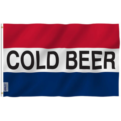 Basic Black Heavy-Duty Outdoor Vinyl Banner CGSignLab 12x8 Ice Cold Beer 