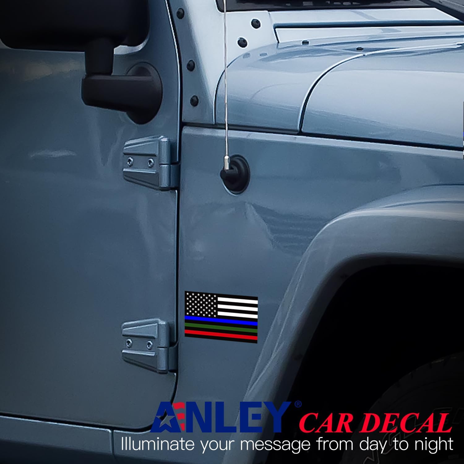 Blue Green and Red US Flag Decal