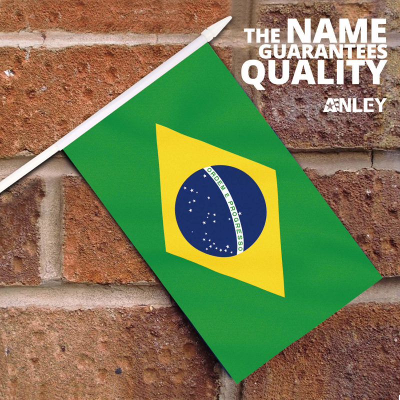 Brazil Stick Flags 5x8 Inch (Pack of 12) - Image 2