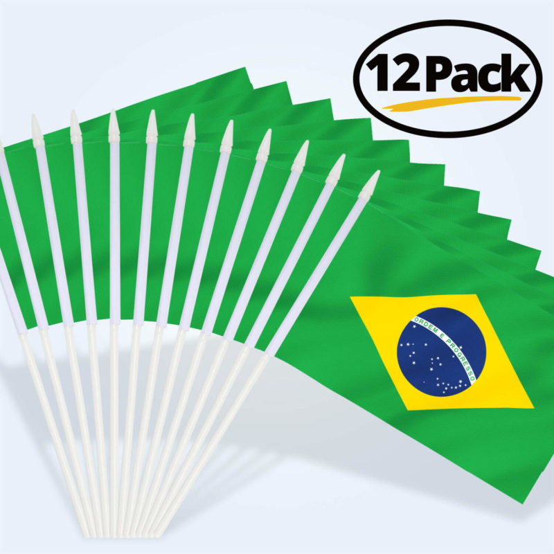 Brazil Stick Flags 5x8 Inch (Pack of 12) - Image 6