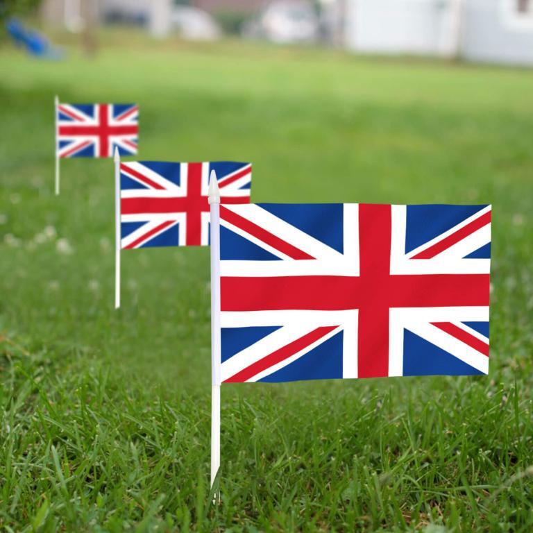 United Kingdom Stick Flags 5x8 Inch (Pack of 12) Anley Flags