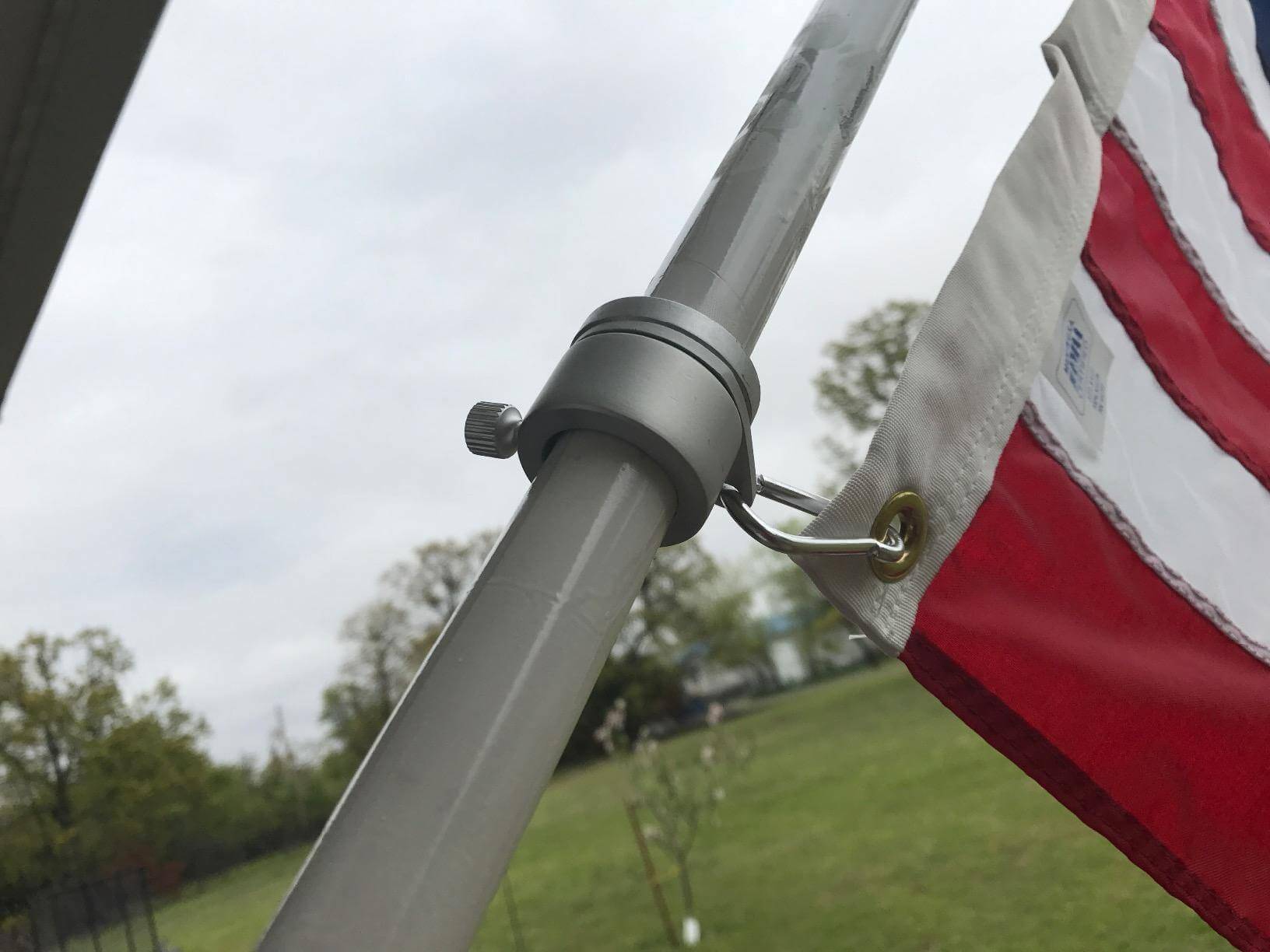 Aluminum Flagpole Mounting Rings with Clips (Set of 2) Anley Flags