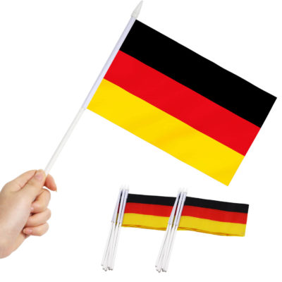 Germany Stick Flags 5x8 Inch (Pack of 12)