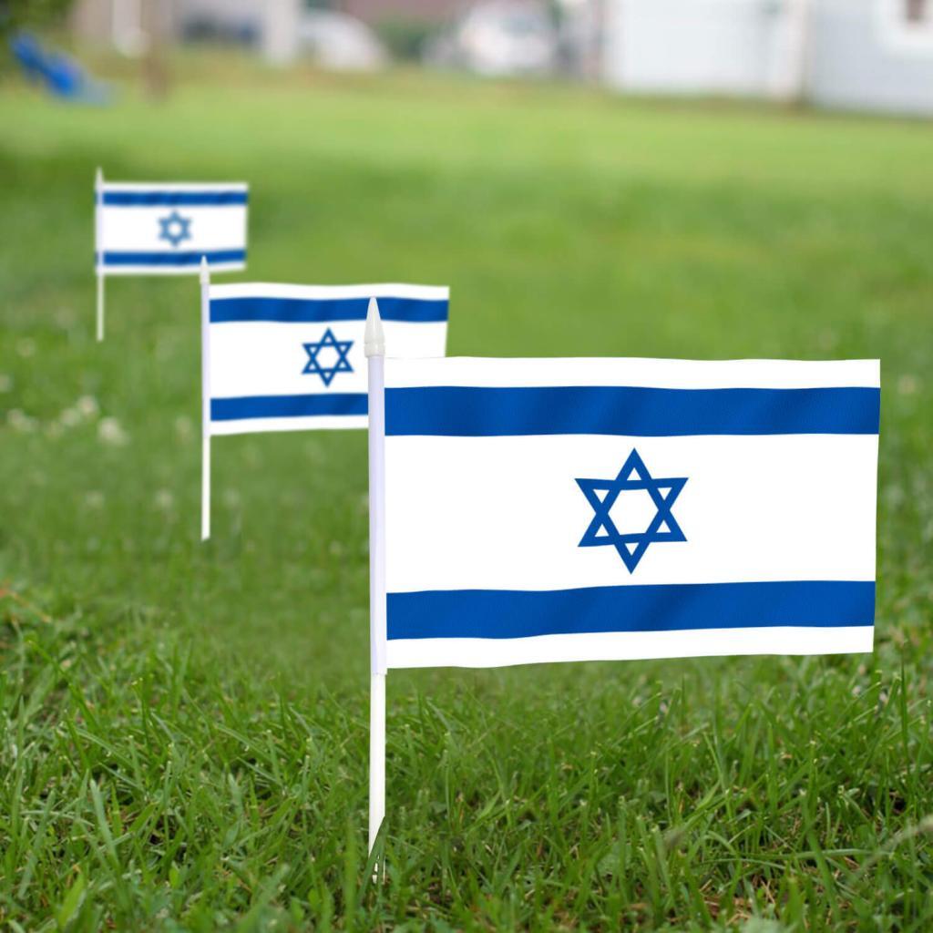 Israel Stick Flags 5x8 Inch (Pack of 12) Anley Flags