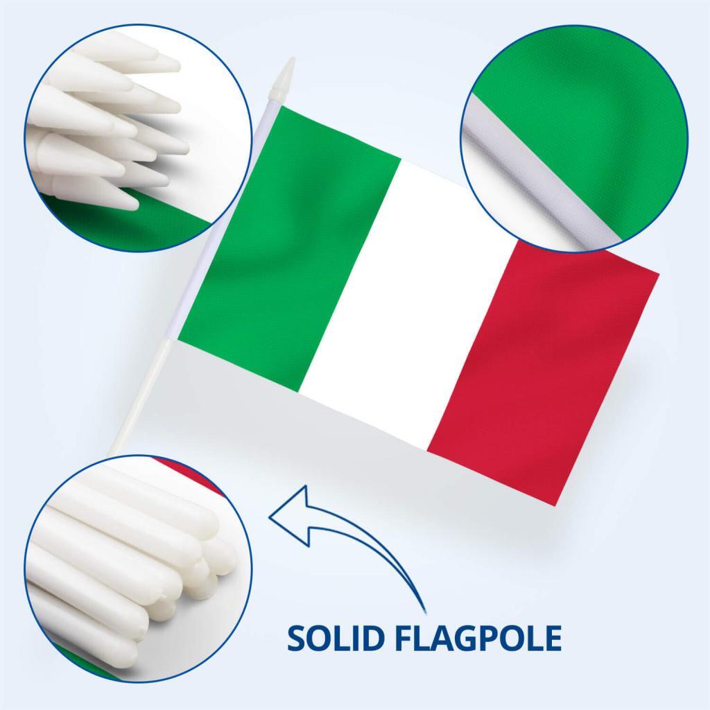 Italy Stick Flags 5x8 Inch (Pack of 12) - Anley Flags