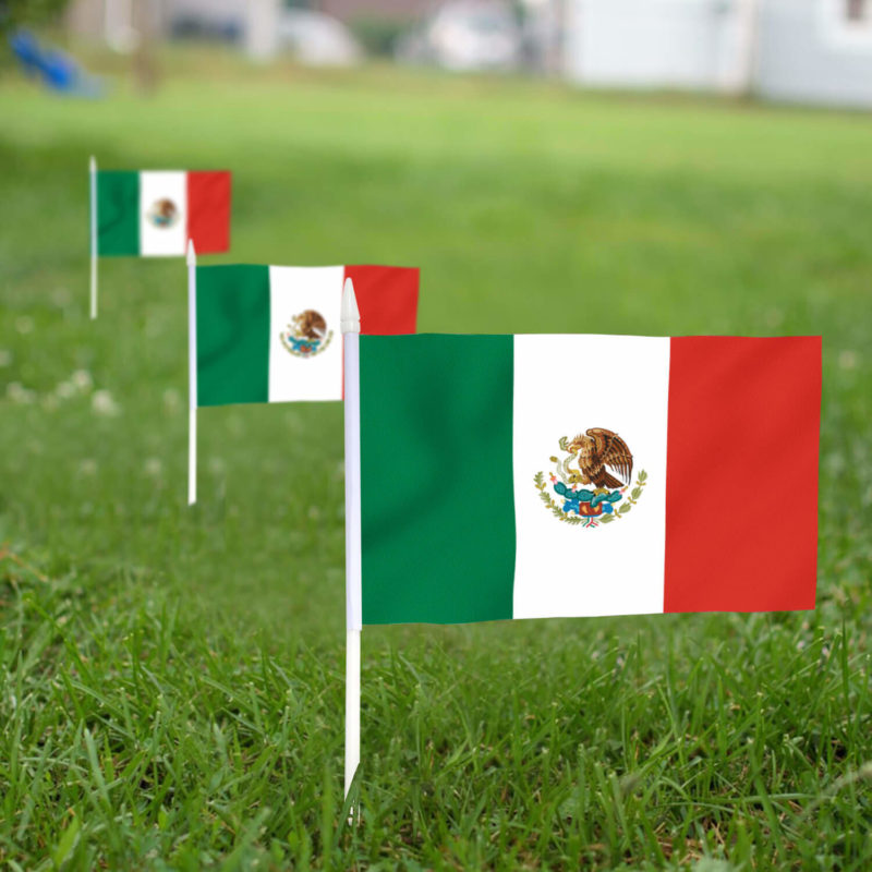 Mexico Stick Flags 5x8 Inch (Pack of 12) - Image 3