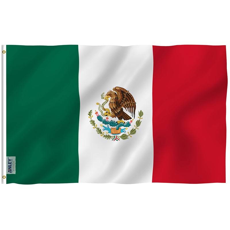Mexiko Stick Flagge 5 x 8 Zoll Handgehaltene Stick Flaggen mit Speerspitze Anley? Mexikanische 5x8 Zoll Handheld Mini Flagge mit 12 weißem 1 Dutzend festem Mast