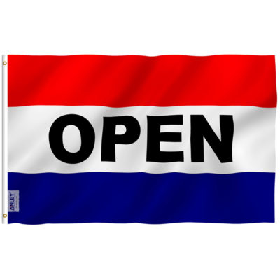 Open sign flag