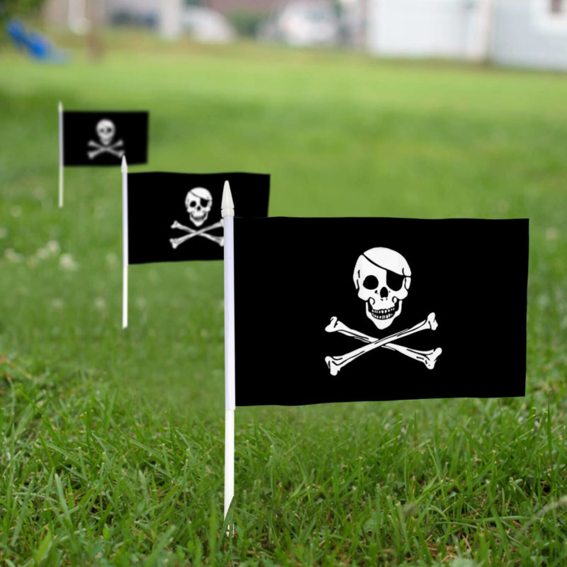 Jolly Roger Stick Flags 5x8 Inch (Pack of 12) - Image 3