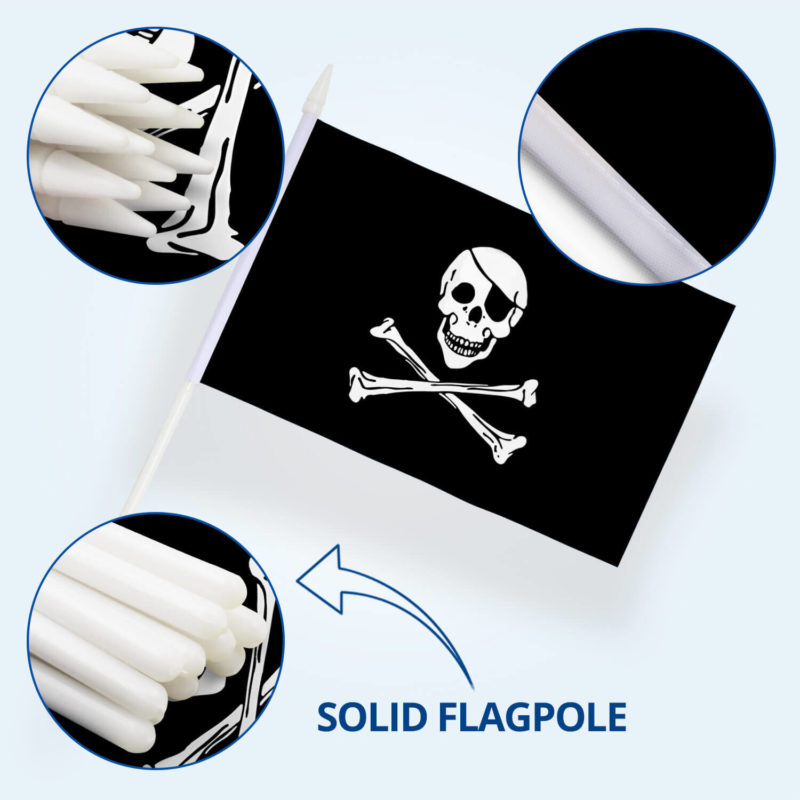 Jolly Roger Stick Flags 5x8 Inch (Pack of 12) - Image 5