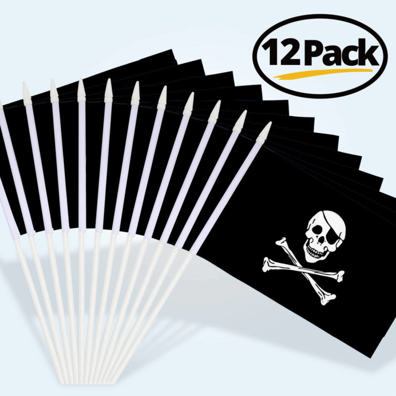 Jolly Roger Stick Flags 5x8 Inch (Pack of 12) - Image 6