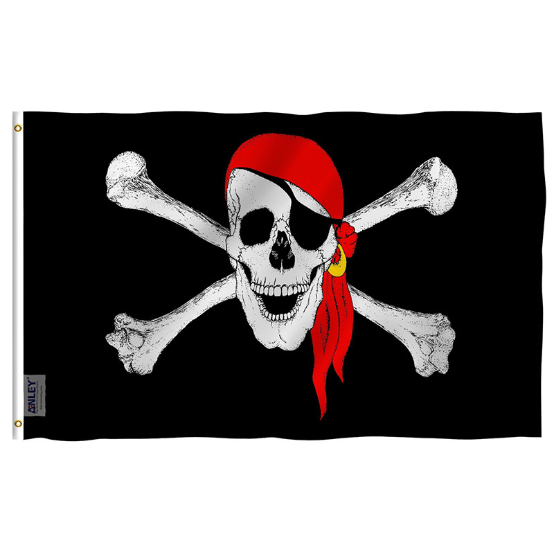 Bandera Anley Fly Breeze 3x5 Foot Jolly Roger Flag With Re Bandera Anley Fly Breeze 3x5 Foot Jolly Roger Flag With Re