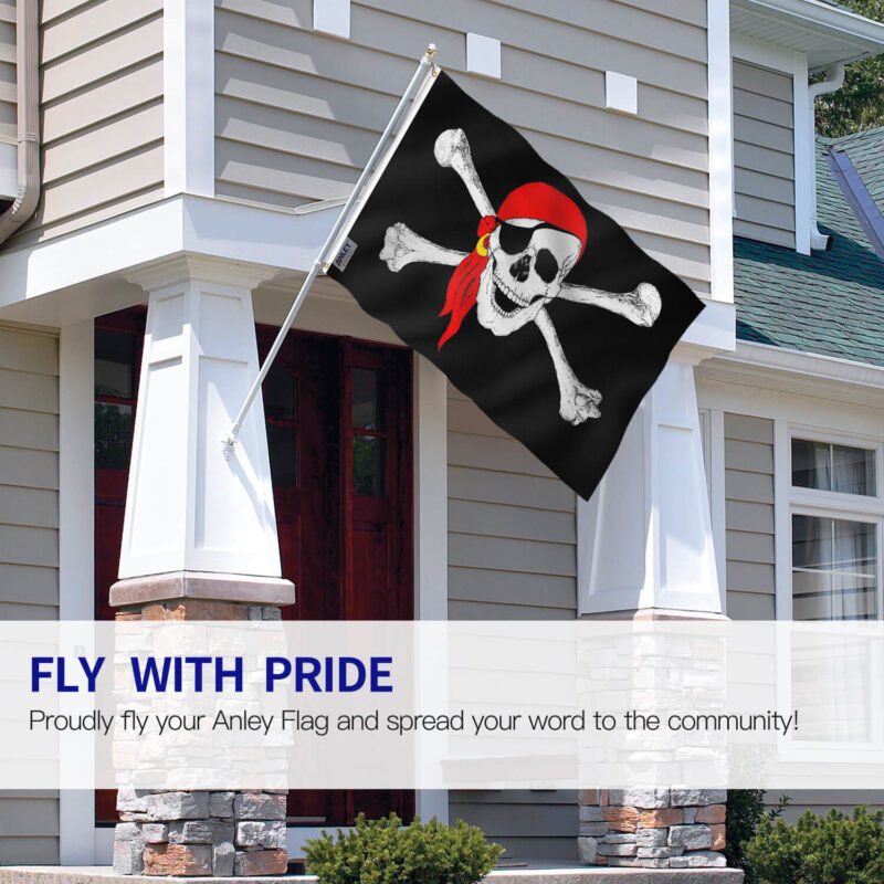 Fly Breeze 3x5 Foot Red Bandana Jolly Roger Flag - Image 2