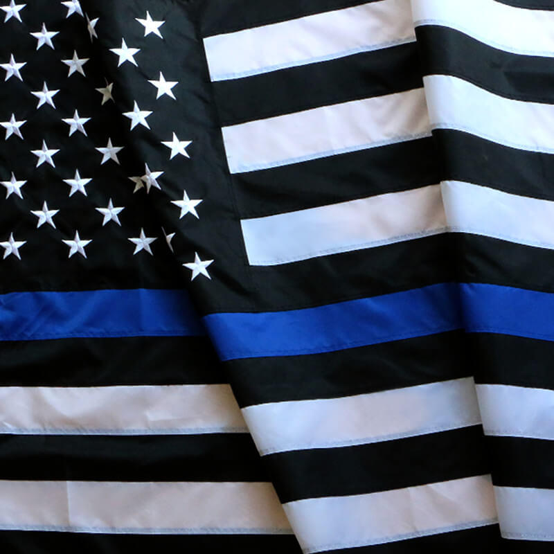 Sewn Thin Blue Line Flag 