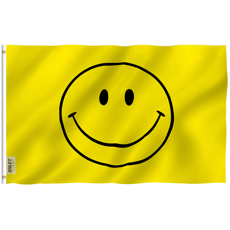 yellow happy smile face flag