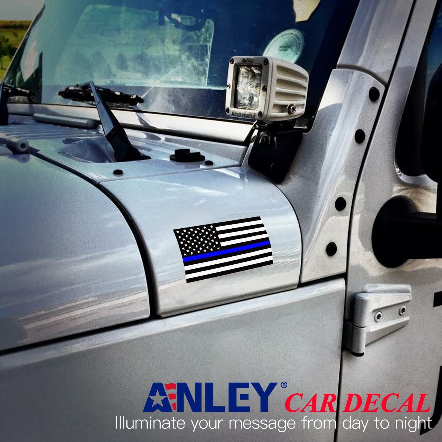 Thin Blue Line US Flag Decal