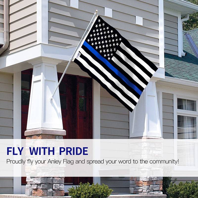 Anley Fly Breeze 3x5 Foot Thin Blue Line USA Flag Vivid Color and Fade Proof 