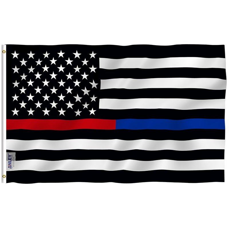 Thin blue and red line flag