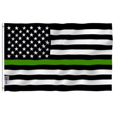 Thin green line us flag