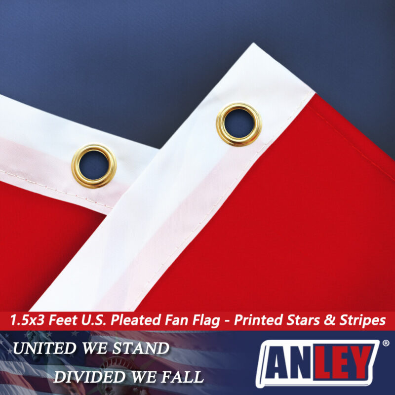 US Pleated Fan Flag 1.5x3 Foot & 3x6 Foot - Image 2