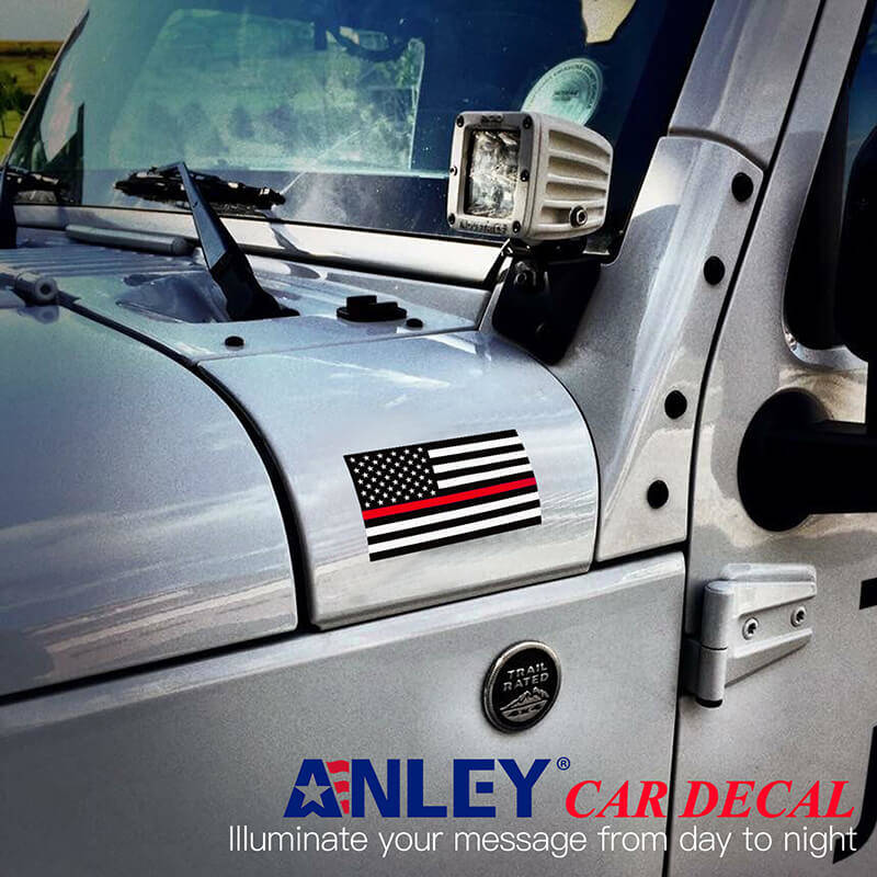 Window Decal Thin Blue Line & Thin Red Line Flag Decal Car 