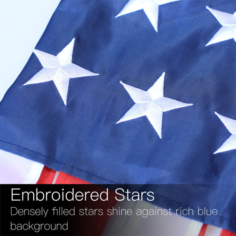 American US Flag Windsock Patriotic Decoration Embroidered Vivid Colors 150cm 