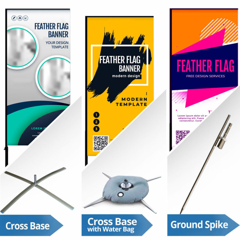 Anley Foldable Ground Base with Water Bag Fits Flutter Feather Banner Flag Pole 