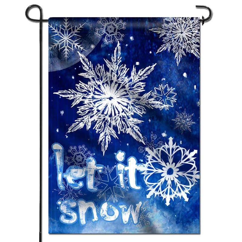 let it snow garden flag