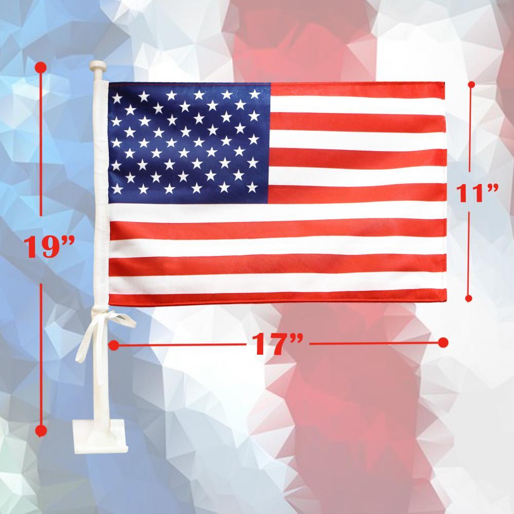 American Car Window Flags (2 Pack) 17" x 11" Anley Flags