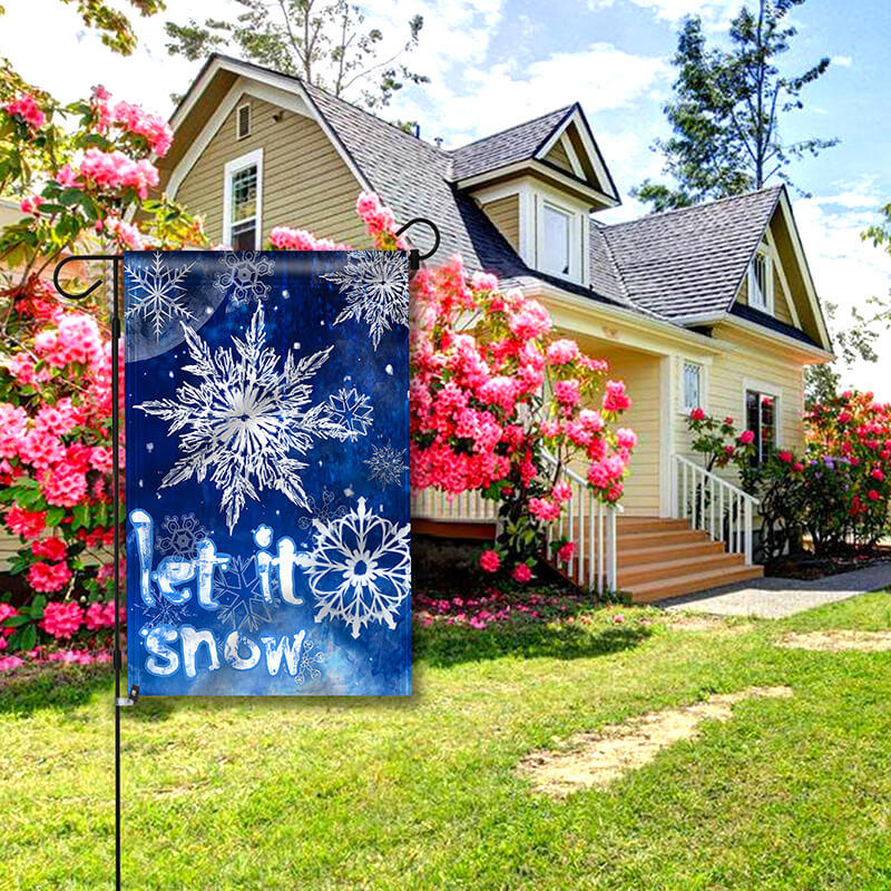 let it snow garden flag