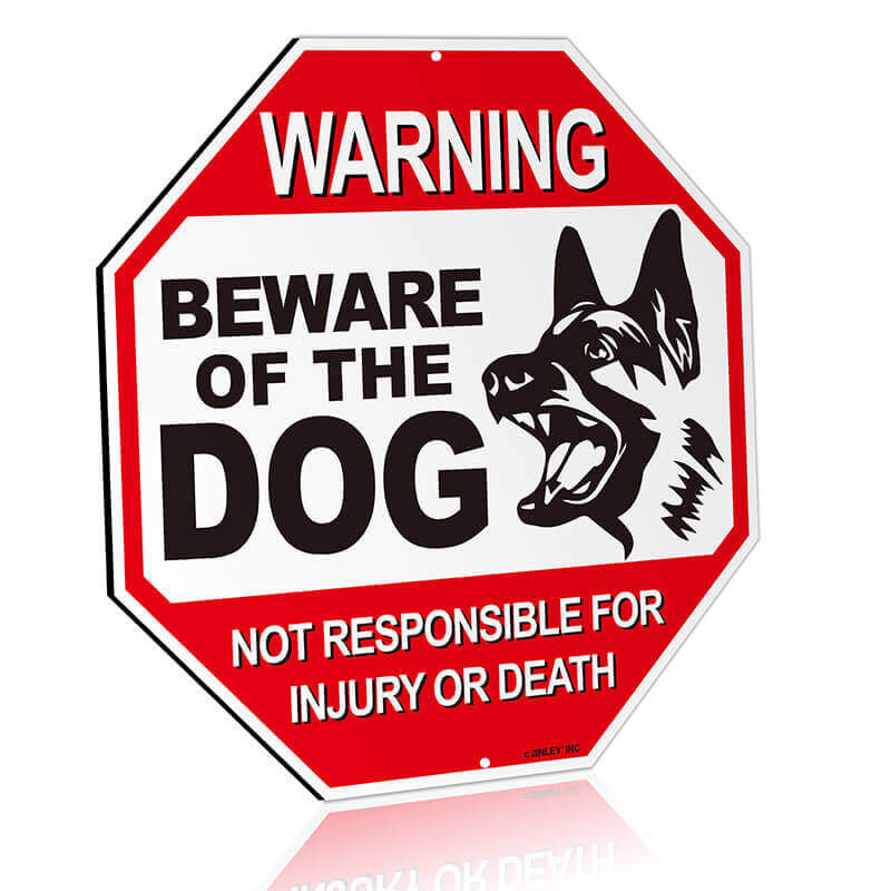 warning beware of dog sign