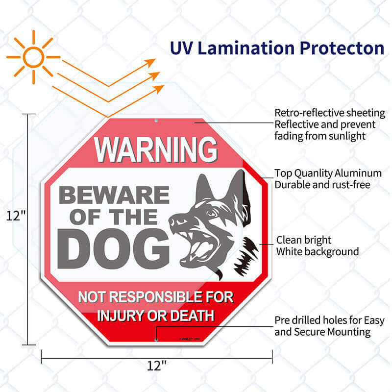 dog warning sign on aluminum sheet all dogs available 