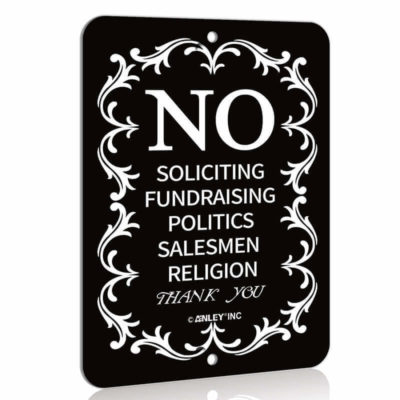 No Soliciting Sign