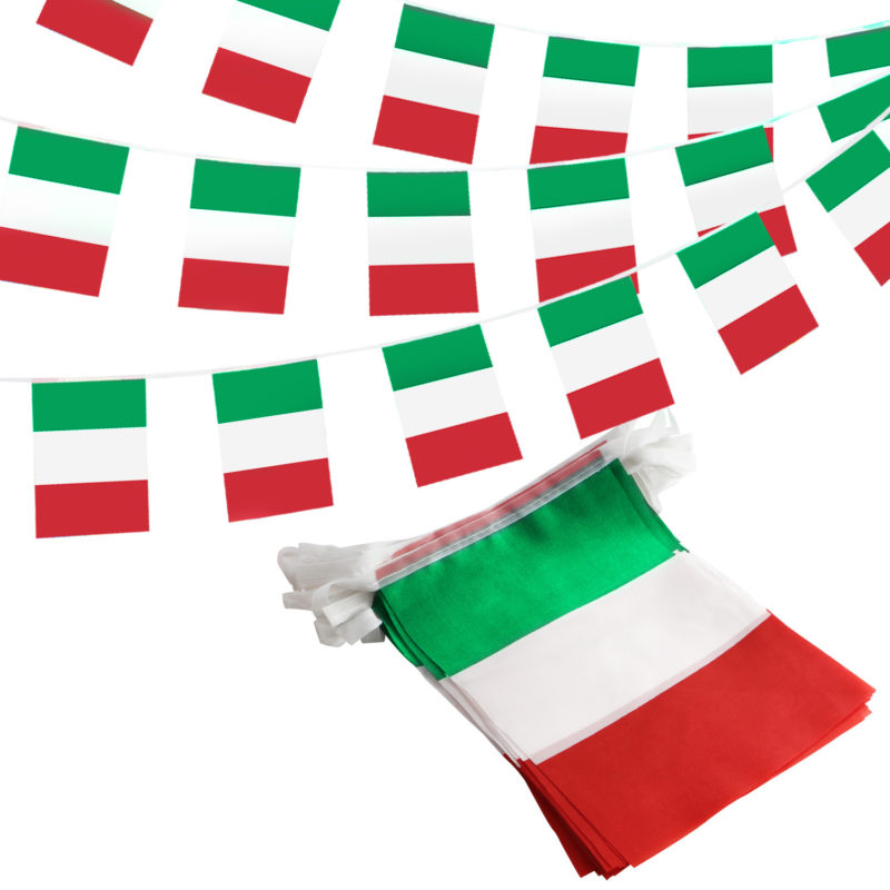 Italy String Flags Pennant Banners 33 Feet 38 Flags (5.5x8 Inch)
