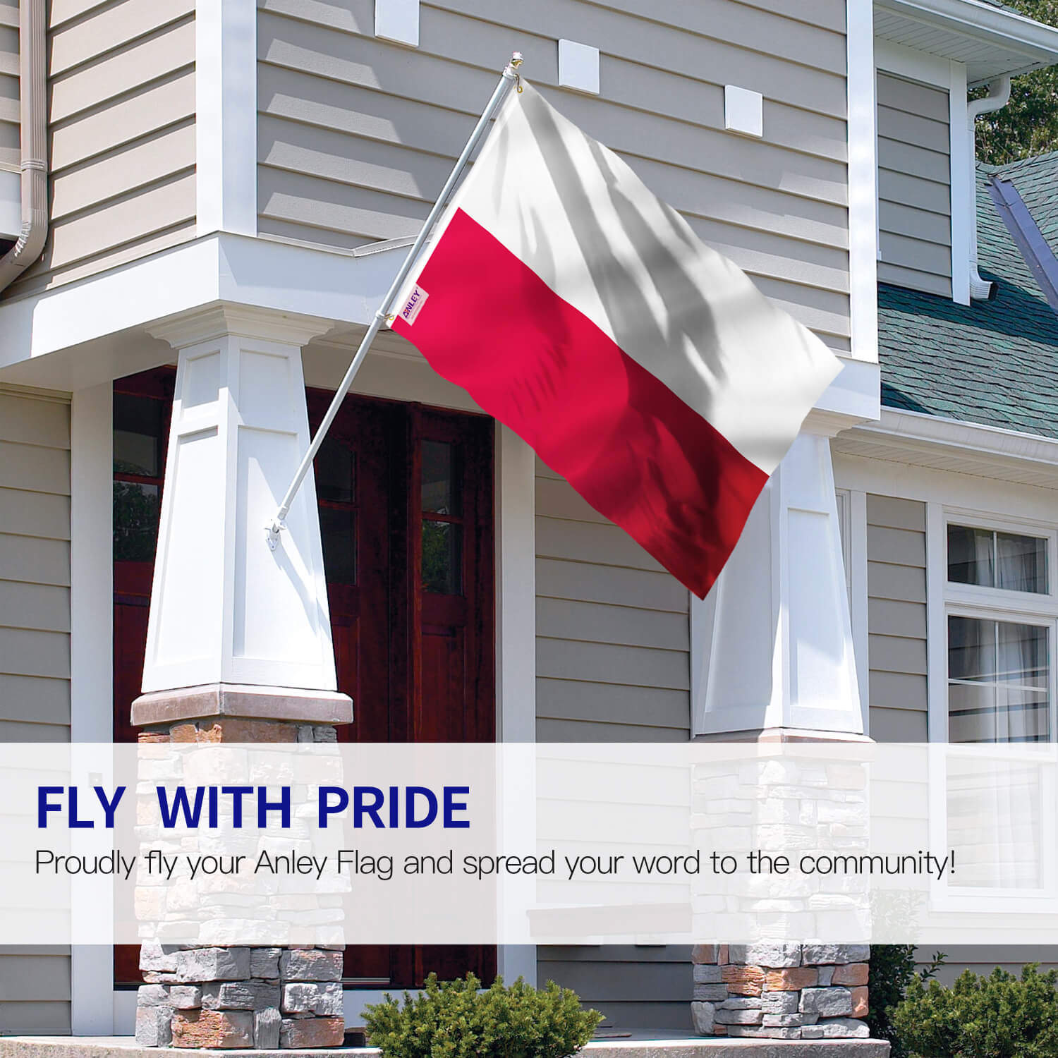 Polish Eagle Flags Polyester with Brass Grommets 3 X 5 Ft Vivid Color and Fade Proof Canvas Header and Double Stitched Anley Fly Breeze 3x5 Foot Poland State Ensign Flag