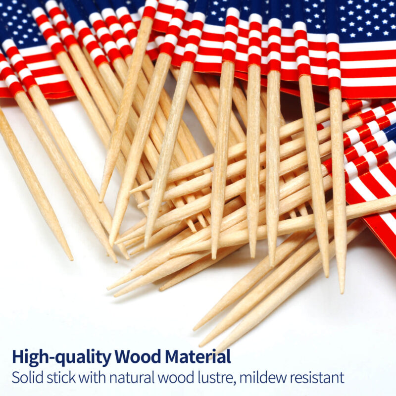 USA Toothpick Flag Cupcakes Toppers (100 pcs) - Image 2