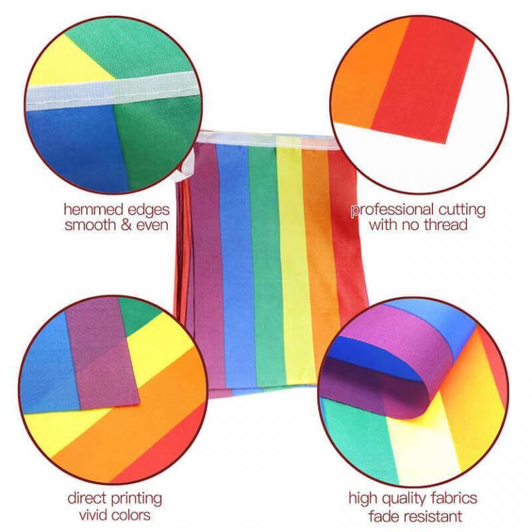 Rainbow LGBT Pride String Flag Pennant Banners - 26 Feet 32 Flags ...