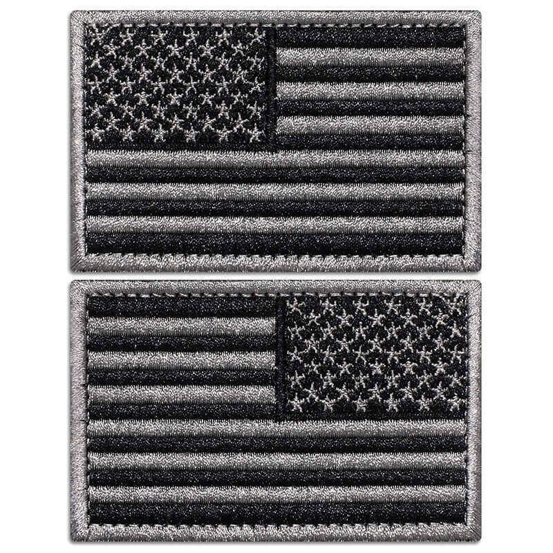 Black & White American Flag Iron-On Patch