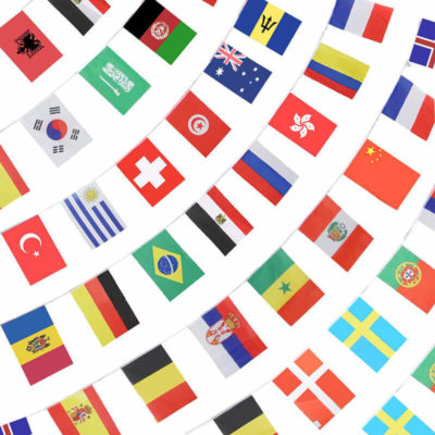 184Ft 200 Countries String Flags