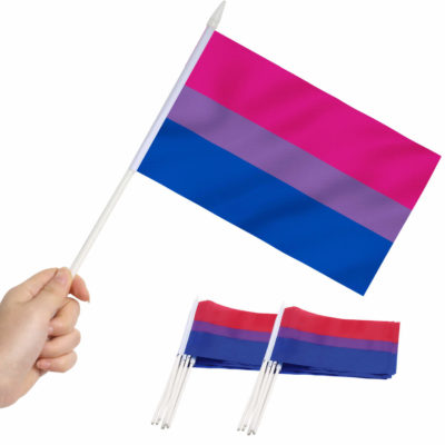 Bisexual Pride Stick Flags 5x8 Inch (Pack of 12)