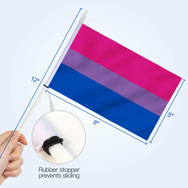 Bisexual Pride Stick Flags 5x8 Inch (Pack of 12) - Image 4