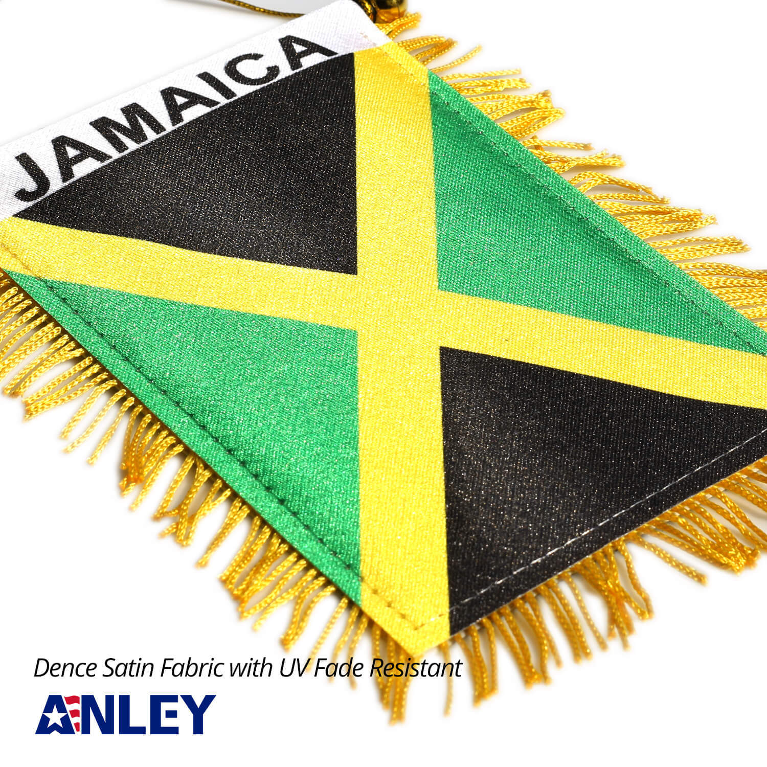 Jamaica Car Flag  Double Stitched Jamaican Fabric Car Flag  15 x 11 inches 