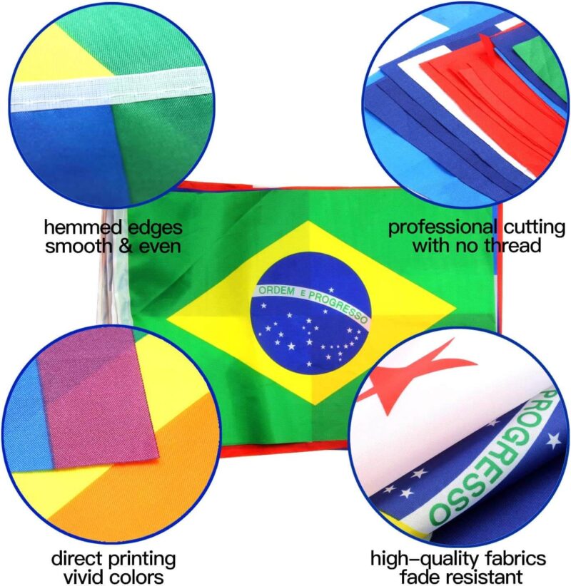 Latin America 23 Countries 30 Feet String Flags (12x18 Inch) - Anley Flags