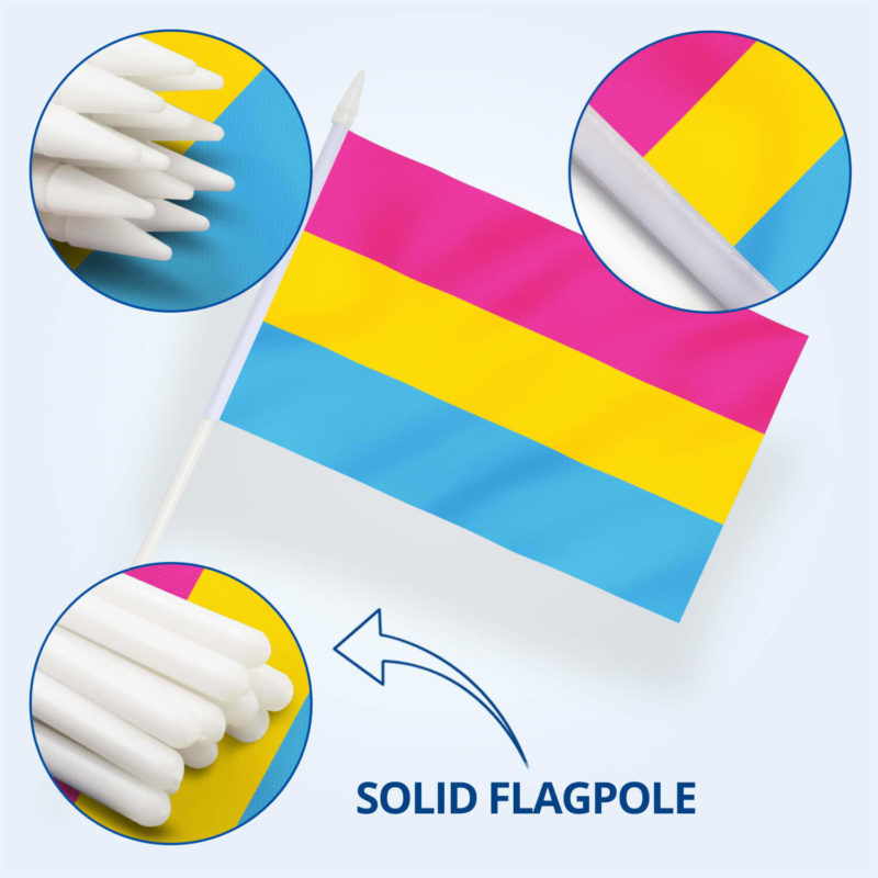 Pansexual Pride Stick Flags 5x8 Inch (Pack of 12) - Image 5