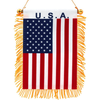 USA Fringy Window Hanging Flag 4X6 Inch