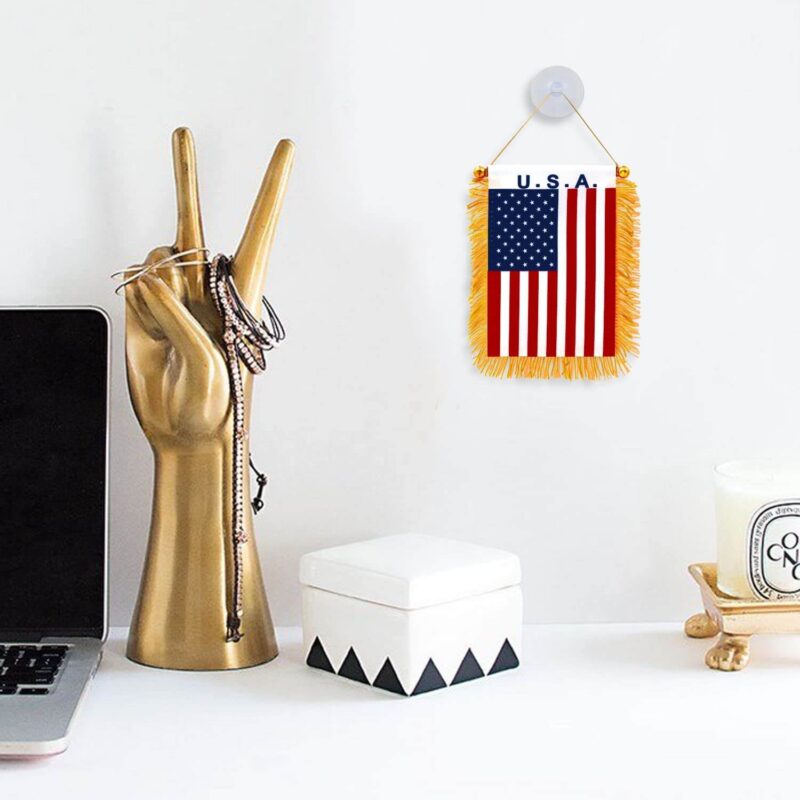 USA Fringy Window Hanging Flag 4X6 Inch - Image 6