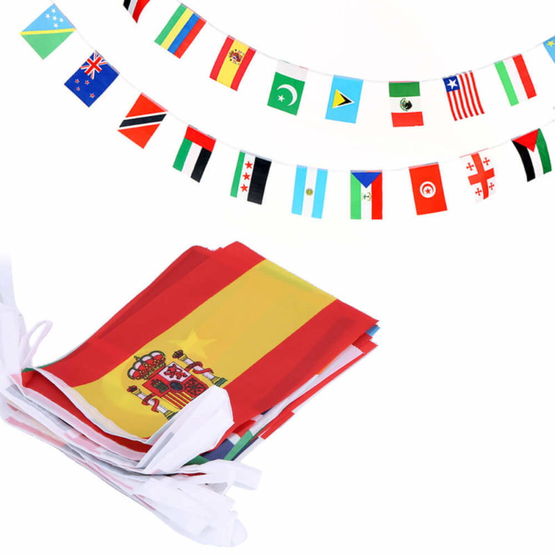 82Ft 100 Countries String Flags