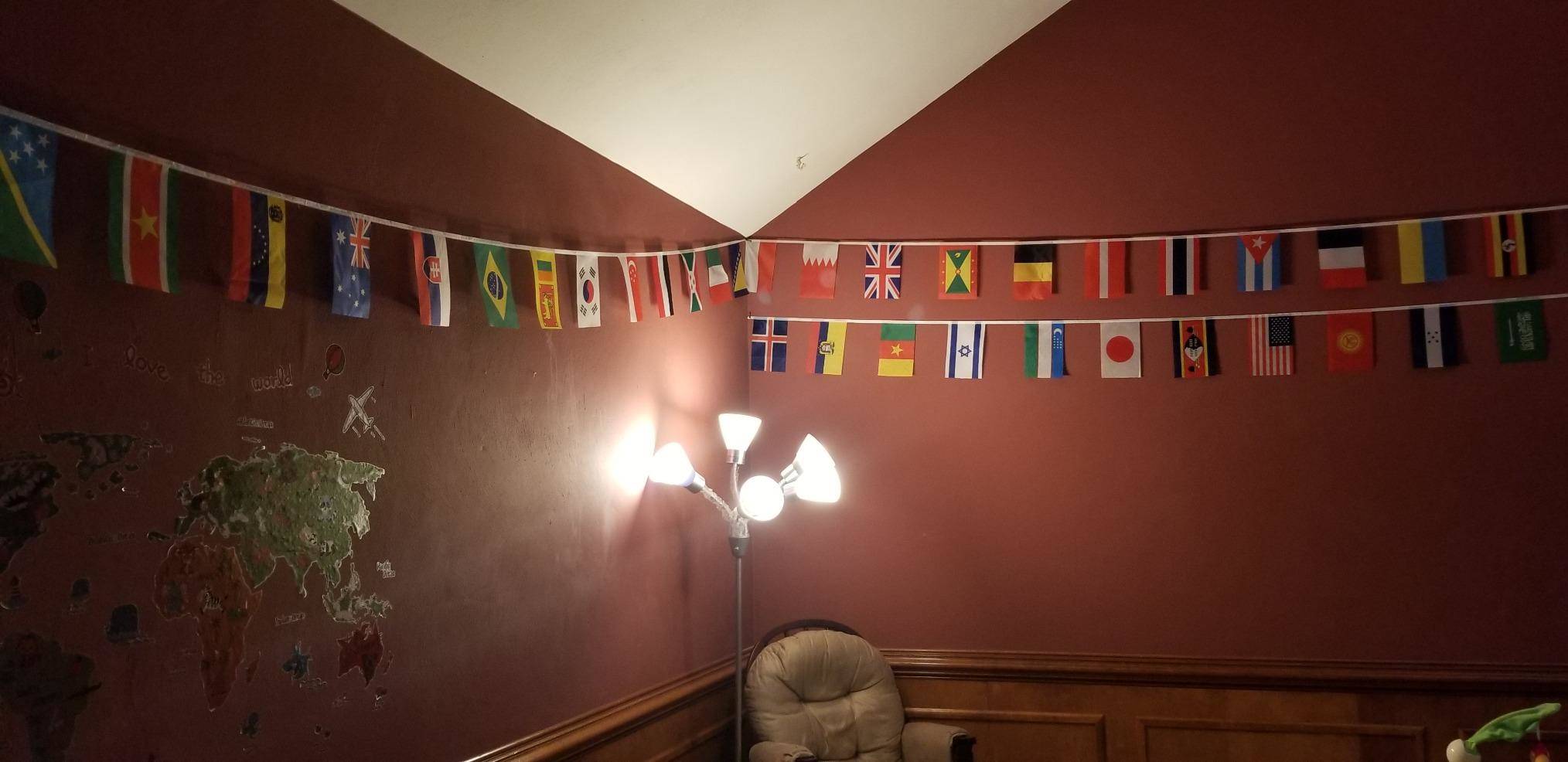 100 Random Countries 82 Feet String Flags (5.5x8 Inch) - Anley Flags