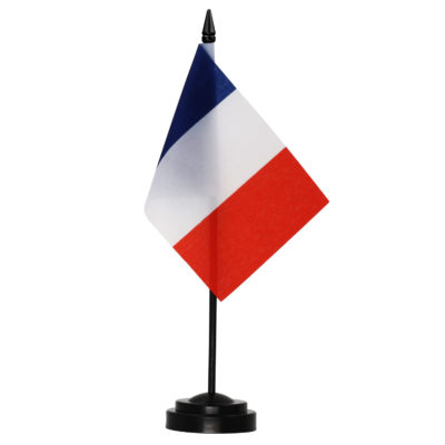 France Deluxe Desk Flag Set – 6 x 4 Inch